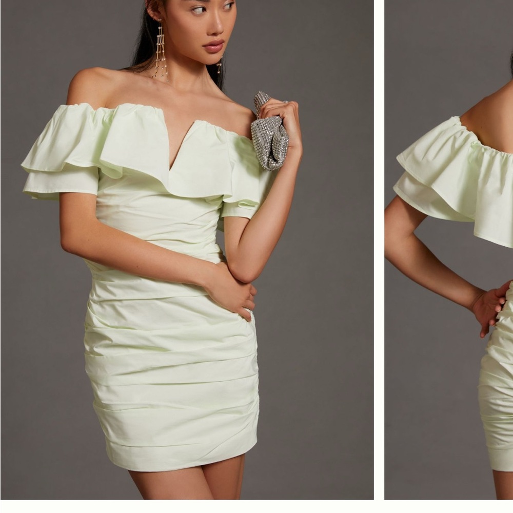 Anthro MAEVE Strapless Ruffle Dress